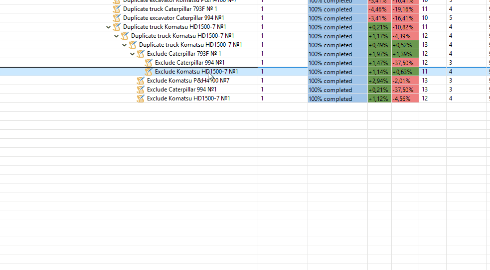 A right-click menu is used on a row in a spreadsheet, followed by the selection of the "Save scenario" option at the bottom.