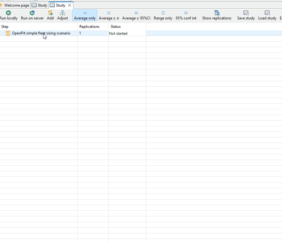 A user opens a context menu from a table, selects "5 studies available," and expands additional study options.